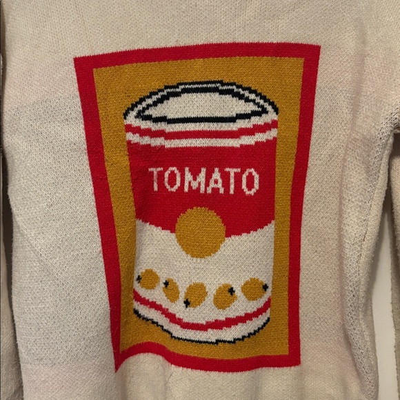 Anthropologie Flat white Tomato Soup Sweater size xs - Picture 4 of 6
